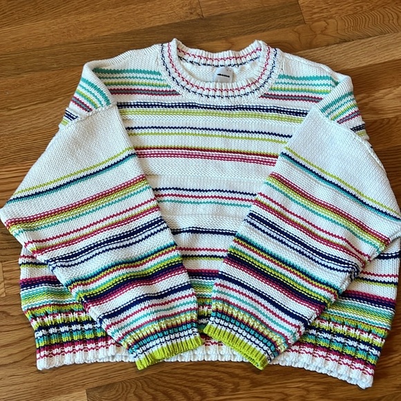 Anthropologie Striped Crew Neck Sweater XL NWT - Picture 7 of 11
